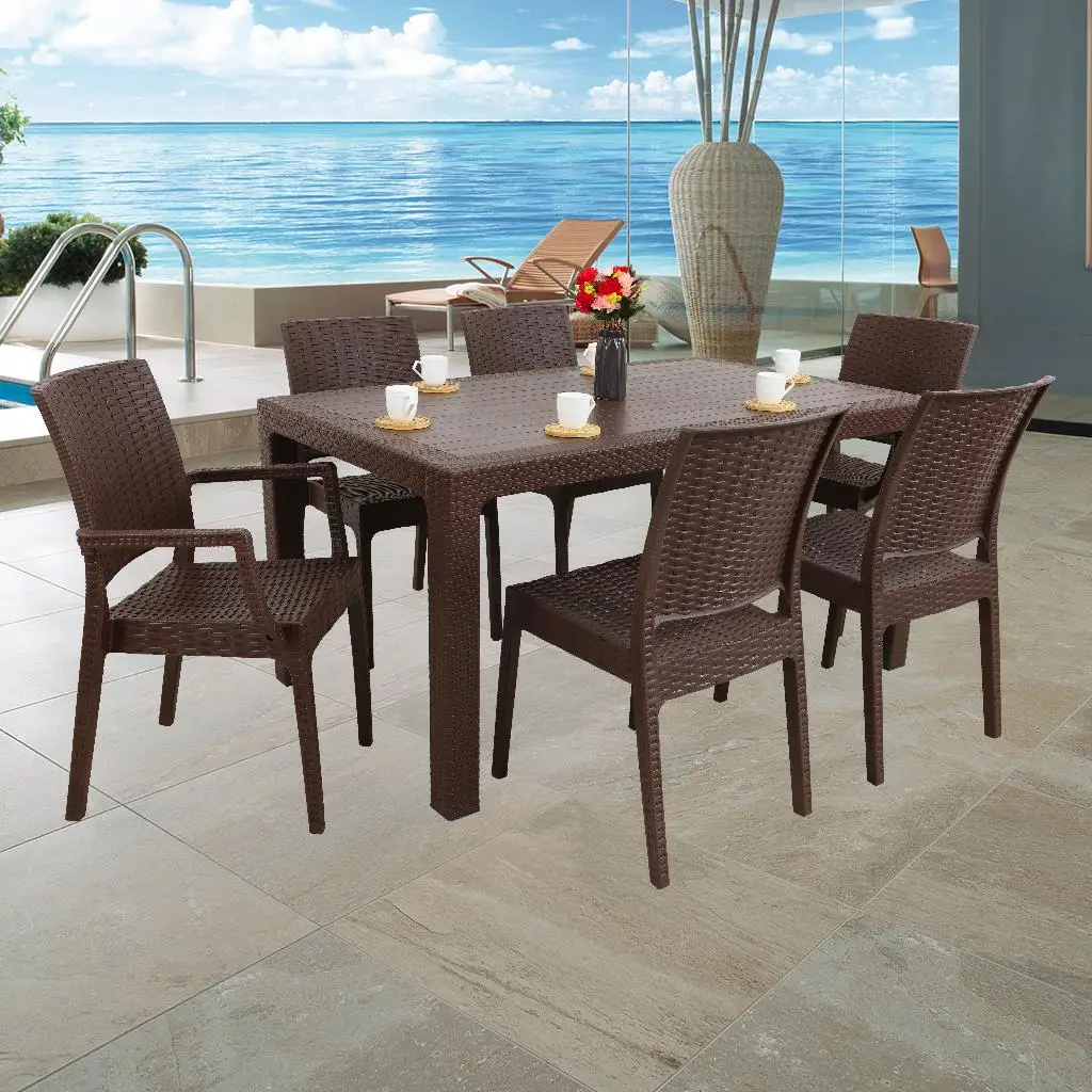 Mandella Elit 90x150 Rattan 2 Elit Koltuk 4 Elit Sandalye Masa Takımı Kahverengi Mandella Elit 90x150 Rattan 2 Elit Koltuk 4 Elit Sandalye Masa Takımı Kahverengi