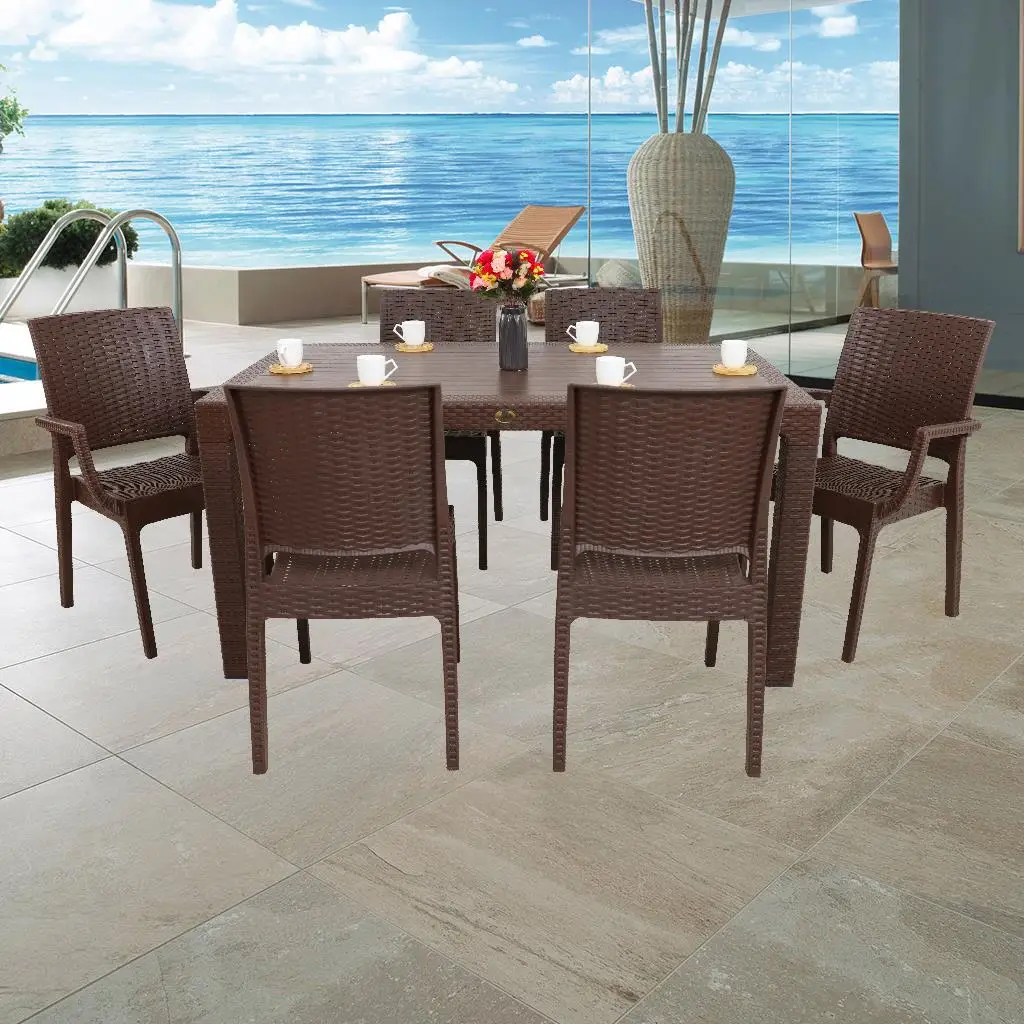 Mandella Elit 90x150 Rattan 2 Elit Koltuk 4 Elit Sandalye Masa Takımı Kahverengi Mandella Elit 90x150 Rattan 2 Elit Koltuk 4 Elit Sandalye Masa Takımı Kahverengi