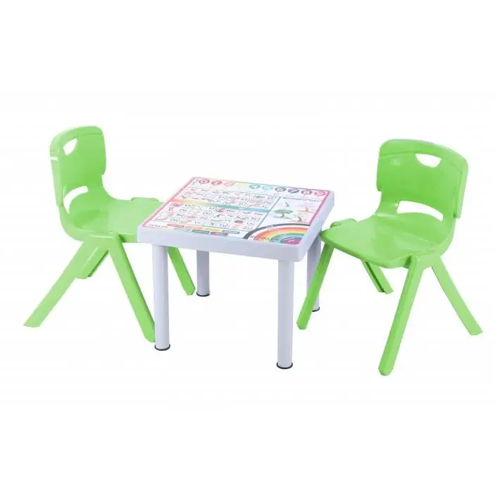 Sağlam Plastik Mandella Rubi Türkçe Desenli Çocuk Masası 2 Adet Nova Büyük Çocuk Koltuk Yeşil Sağlam Plastik Mandella Rubi Türkçe Desenli Çocuk Masası 2 Adet Nova Büyük Çocuk Koltuk Yeşil